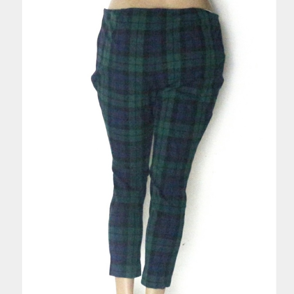 Land’s End Suit Plaid Pants Slim Leg Navy Green 18 - Picture 5 of 15